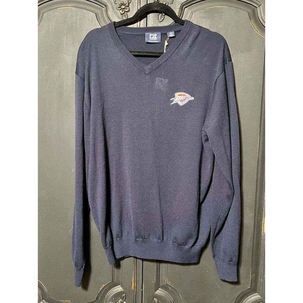 NWT Cutter & Buck Long Sleeve Oklahoma City Thunder Wool Sweater Size M